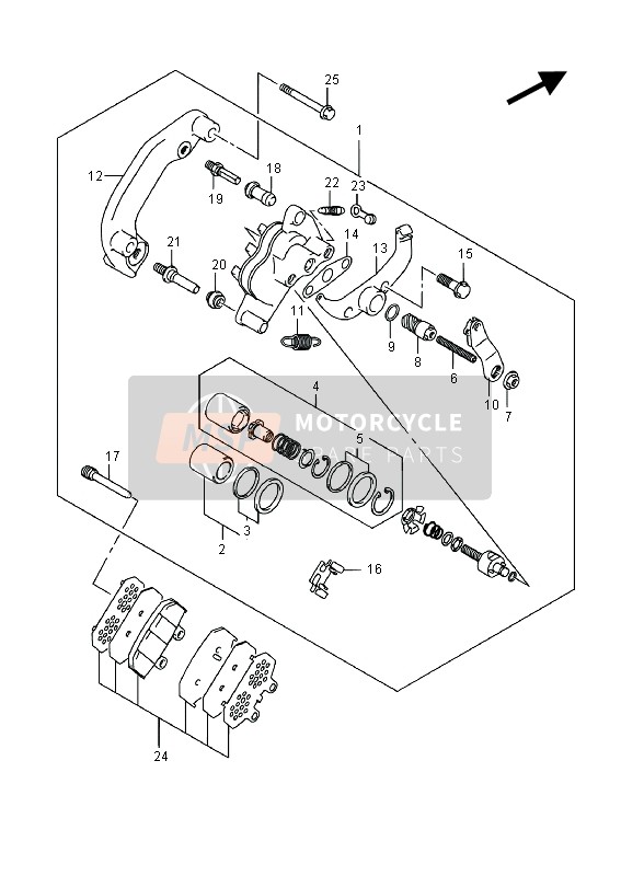 Suzuki AN650Z BURGMAN EXECUTIVE 2015 Rear Caliper for a 2015 Suzuki AN650Z BURGMAN EXECUTIVE